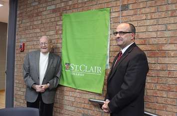 Frank Uniac and Mike Peach at the plaque unveiling. January 4, 2017. Photo by Natalia Vega.