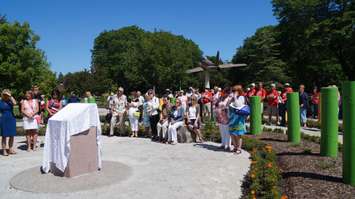 Crowd gathered for the official opening ceremony of Cox Park within Germain Park. June 24, 2015 (BlackburnNews.com Photo by Briana Carnegie)