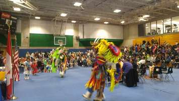 Lambton College's 26th annual Pow Wow in the college gymnasium. April 5, 2018. (Photo by Colin Gowdy, Blackburn News)