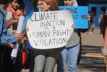 Students at Vincent Massey Secondary School participate in the global climate strike, September 27, 2019. (Photo by Maureen Revait)