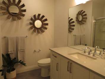 One of five washrooms inside the Dream Lottery home at 2397 Meadowlands Way. (Photo by Miranda Chant, Blackburn News)