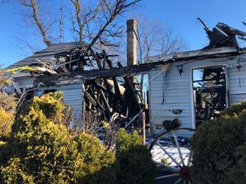 A home in the Sombra area destroyed by fire. January 6, 2020. (Photo provided by St. Clair Township Fire Department)
