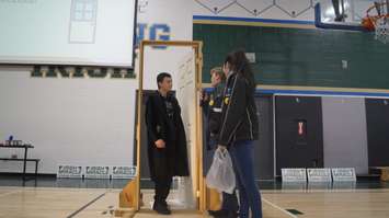 36th annual Irish Miracle Food Drive kick-off from St. Patrick’s High School in Sarnia. 3 December 2019. (BlackburnNews.com photo by Colin Gowdy)