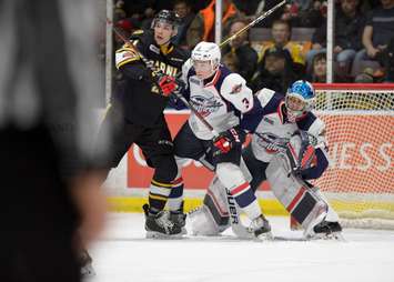 The Windsor Spitfires take on the Sarnia Sting, March 23, 2018. (Photo courtesy of Metcalfe Photography)