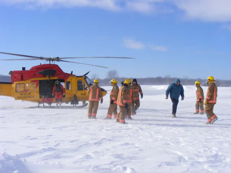 Plympton Wyoming Firemen Greeting Charles Bartold during snowmageddon in 2010 (Submitted photo)
