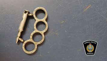 Brass knuckles seized by Sarnia police - Oct. 23/25 (Photo courtesy of Sarnia Police Service)