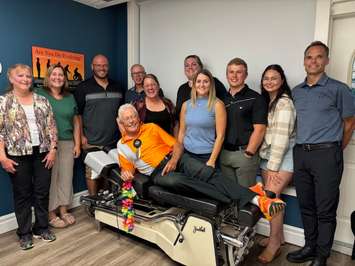 Dr. David Matheson celebrates retirement with his staff (Photo courtesy of Erin White)