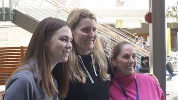 Dr. Hayley Wickenheiser during meet and greet at Sarnia hospital. May 18, 2023. (Photo by Natalia Vega)