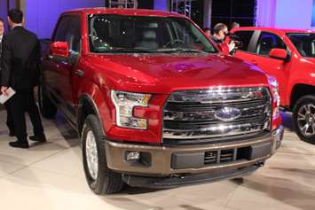 The 2015 Ford F-150 is named the North American Truck of the Year at the North American International Auto Show, January 12, 2015. (photo by Mike Vlasveld)