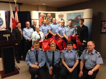 Sarnia-Lambton MP Pat Davidson announces a continued investment in the Canadian Coast Guard's Auxiliary. January 21, 2015 (BlackburnNews.com photo by Melanie Irwin)
