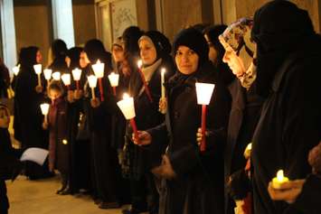 Nearly 100 people gathered to for Martyrs' Day at the Ahlul-Beit Mosque on Wyandotte St. E Saturday evening. (Photo by Jason Viau)