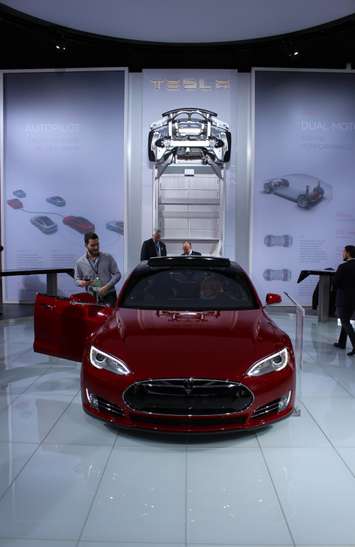 One of the many new model cars on display at the North American International Auto Show in Detroit, January 12, 2015. (photo by Mike Vlasveld)