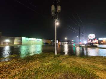 Flooding in Sarnia, Aug 4, 2022. Photo by Mike @205mph via Twitter. 