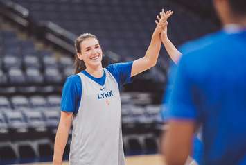 Bridget Carleton with the Minnesota Lynx of the WNBA. (Photo courtesy of @minnesotalynx via. Twitter)