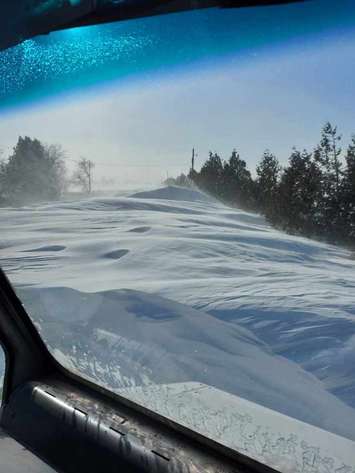 A photo from Ben Browns Purolator truck stuck on Black Ash Road. Submitted photo.