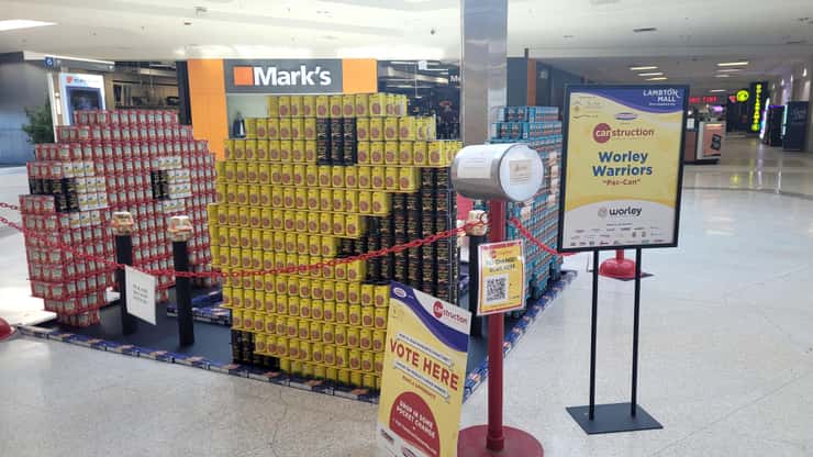 2026 CANstruction display by Worley Parsons. Blackburn Media photo by Stephanie Chaves. 