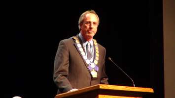 Chatham-Kent Mayor Randy Hope gives his inaugural address on December 1, 2014. (Photo by Jake Kislinsky)