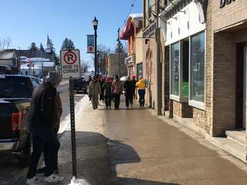 Education union members picket in front of Huron-Bruce MPP Lisa Thompson's office in Blyth. February 21st, 2020 (Photo by Ryan Drury)