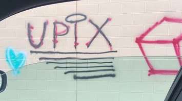 Graffiti tags found in Chatham. (Photo courtesy of Chatham-Kent police)