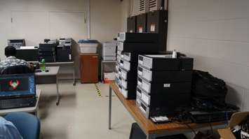 Computers to be sent out for donations. April 13, 2016 (BlackburnNews.com Photo by Briana Carnegie)