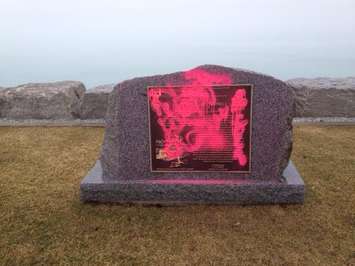 Photo of the vandalism in Pt Edward. (Photo submitted by Larry Gordon)