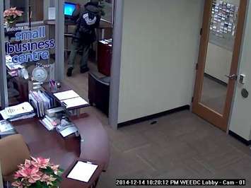 A photo of a suspect wanted after a break-and-enter at the Windsor Essex Economic Development Corporation.  (Photo courtesy of Windsor Police Services.)