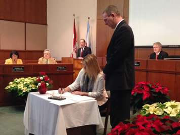 Inaugural meeting of the 2014-2018 Sarnia City Council December 1, 2014 (BlackburnNews.com photo by Melanie Irwin)