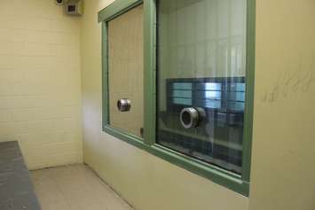 Visitors room at the Windsor Jail. (Photo by Maureen Revait) 