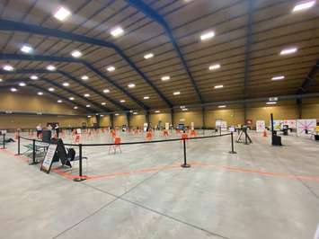 Chatham Mass Vaccination Clinic at the John D. Bradley Centre on February 22, 2021 (Photo by Allanah Wills)