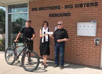 Seaway Kiwanis makes a $500 donation to the Pedals For Purpose program.  August 2021.  (Submitted photo)