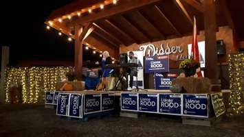 Conservative incumbent Lianne Rood at a gathering in Thedford. September 20, 2021. (Photo by Colin Gowdy.)