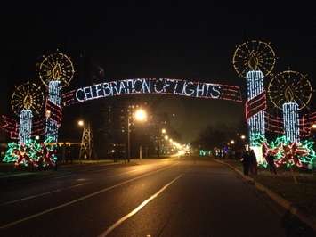 Celebration of Lights Arch display in downtown Sarnia. BlackburnNews.com file photo.