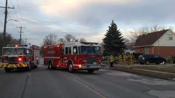 Firefighters respond to a house fire on Indian Rd. N, January 26, 2018. 
(Photo by BlackburnNewsSarnia.com)