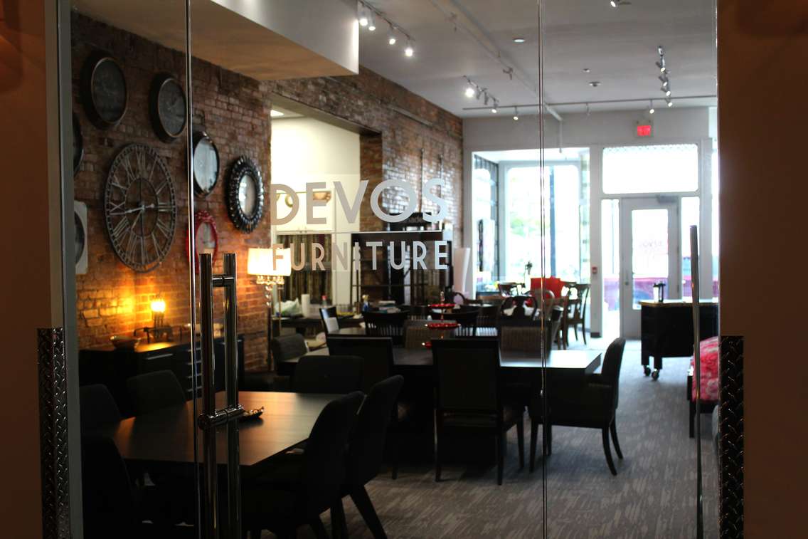 Devos Furniture entrance from inside the Retro Suites. May 2, 2017. (Photo by Natalia Vega)