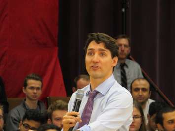 Prime Minister Justin Trudeau speaks at a town hall meeting at Western University, January 11, 2018. (Photo by Miranda Chant, Blackburn News)