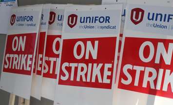 Strike signs in preparation of a potential strike, October 7, 2016. (Photo by Maureen Revait)