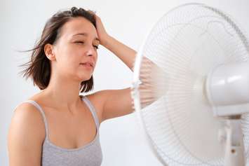 Woman cooling off in front of an electric fan. File photo courtesy of ©Can Stock Photo / tommaso79