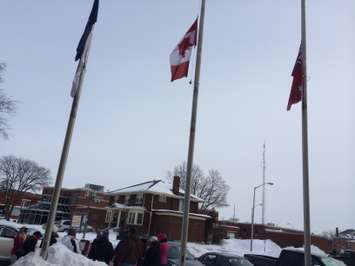CCAC workers rally outside of the Chatham-Kent Civic Centre on February 6, 2015. (Photo by Ricardo Veneza)