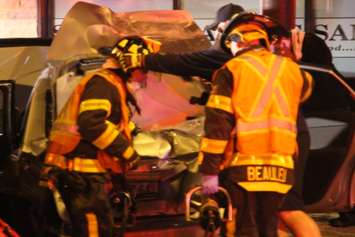 Emergency crews respond to a multi-vehicle crash on Wyandotte St. E at St. Rose Ave., March 31, 2015. (Photo by Jason Viau)