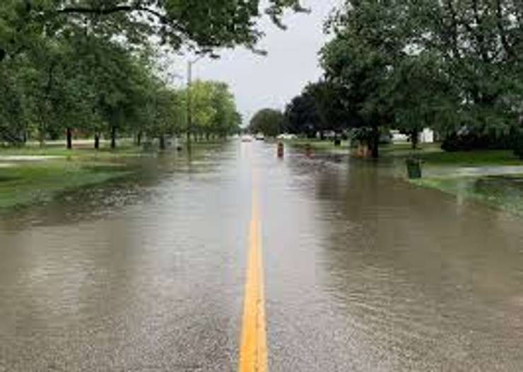 A portion of St. Gregory's Street in Tecumseh is shown following a major rainfall on July 16, 2021. Photo courtesy Town of Tecumseh.