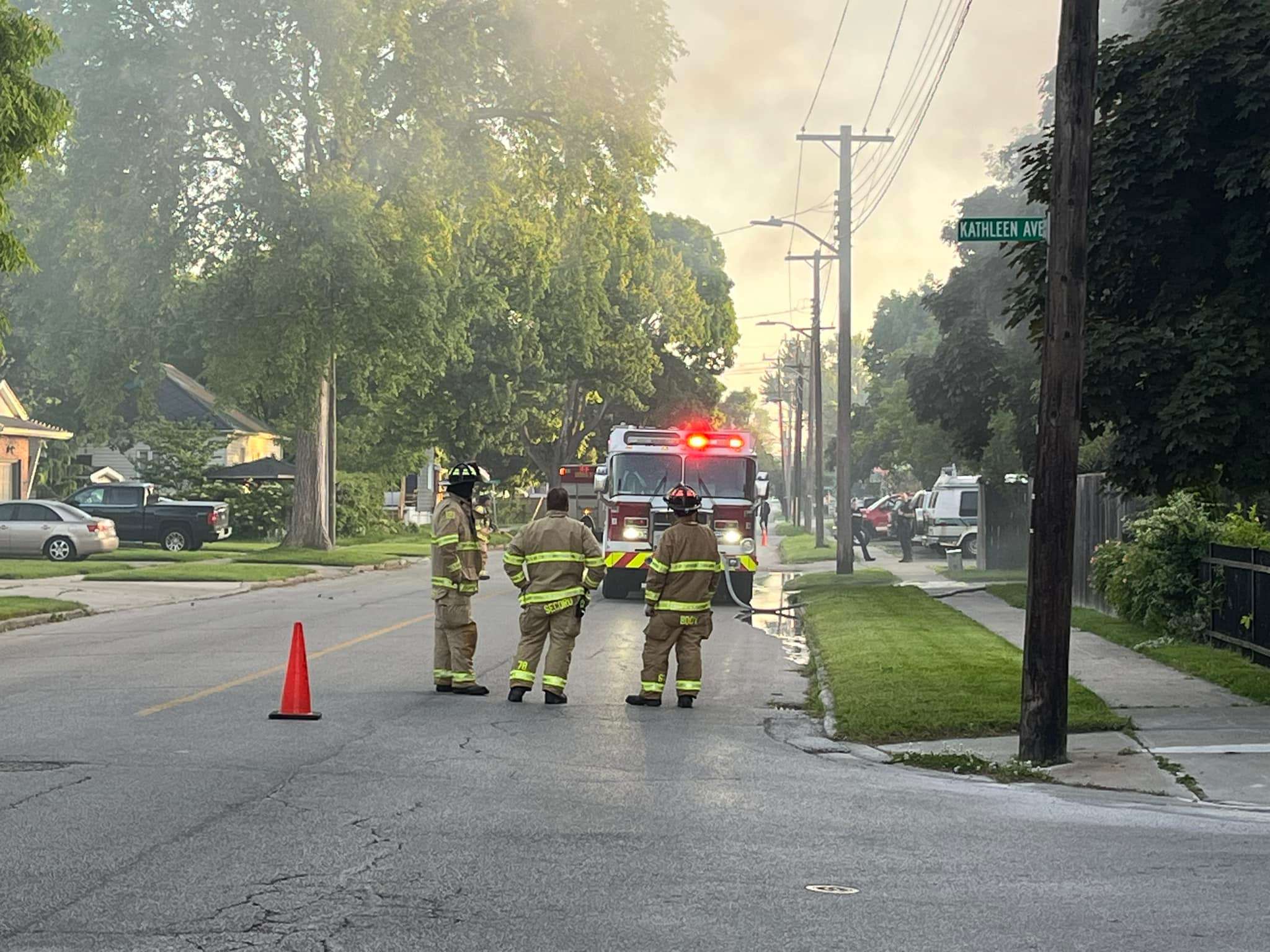 Sarnia fire respond to dumpster fire