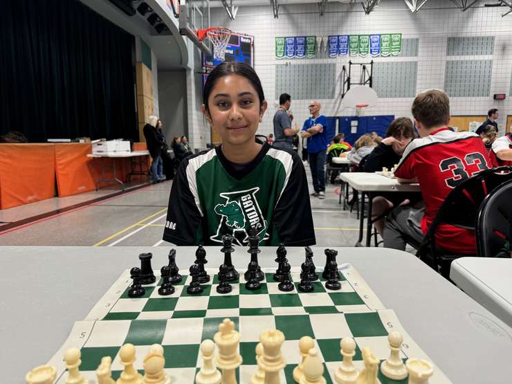 St. Anne's Grade 8 Student Joanne Fernandes competes in the 35th annual St. Clair Catholic District School Board Chess Tournament - May 14/24 (Blackburn Media Photo by Melanie Irwin)