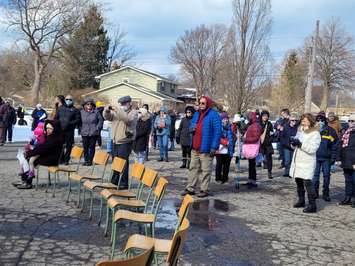 Vigil at St. George's Ukrainian Catholic Church, Sunday Feb 27, 2022. Blackburn Media photo by Stephanie Chaves. 
