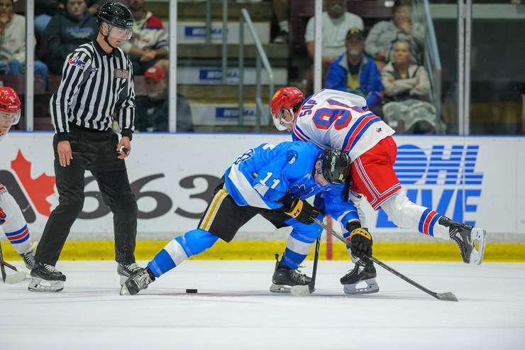 Kitchener Rangers visit Sarnia Sting October 4, 2023. Photo by Metcalfe Photography. 
