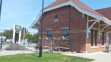 Work underway at Sarniia Via Rail Station, Sept 2016. BlackburnNews.com photo by Stephanie Chaves.