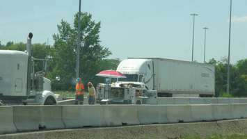 Construction on Highway 401 near Tilbury (Photo by Jake Kislinsky)