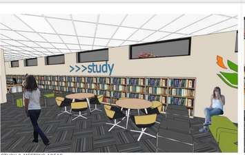 Artist's rendering of the renovated Cada Library in Tecumseh. Image provided by Joe Bachetti/Facebook.