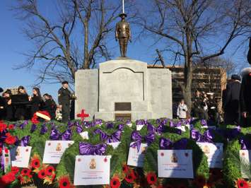 Wreaths laid at Sarnia Remembrance Day Ceremony. November 11th 2015 (BlackburnNews.com Photo by Briana Carnegie)