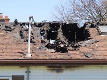 Damage from a fire at 25 Glass Ave., May 8, 2018. (Photo by Miranda Chant, Blackburn News)