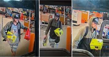 The suspect accused of stealing from a Quinn Drive store (Photo by: Sarnia police)